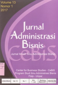 Jurnal Administrasi Bisnis Vol. 13 (1) 2017