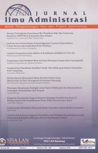 Jurnal Ilmu Administrasi : Media Pengembangan Ilmu dan Praktik Administrasi Vol. 13 (2) Agustus 2016