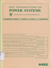 IEEE Transaction On Power Systems Vol. 21 (4) 2006