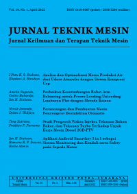 Jurnal Teknik Mesin: Jurnal Keilmuan dan Terapan Teknik Mesin Vol. 19 (1) 2022