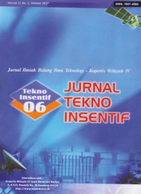 Jurnal Ilmiah Bidang Ilmu Teknologi-Kopertis Wilayah IV : Jurnal Tekno Insentif Vol. 9 (2) 2015