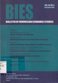 BIES : Bulletin of Indonesian Economic Studies Vol. 40 (3) 2004