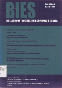 BIES : Bulletin of Indonesian Economic Studies Vol. 48 (1) 2012