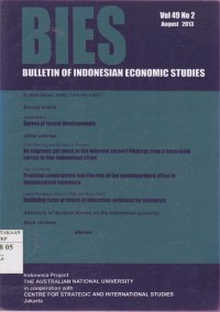 BIES : Bulletin of Indonesian Economic Studies Vol. 49 (2) 2013