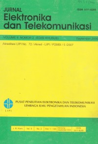 Jurnal Elektronika dan Telekomunikasi Vol. 9 (2) 2009