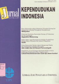 Jurnal: Kependudukan Indonesia Vol. 6 (2) 2011