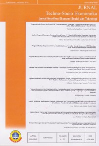 Jurnal TechnoSocio Ekonomika: Jurnal Ilmu-Ilmu Ekonomi Sosial dan Teknologi (Edisi Khusus)