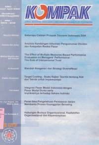 Kompak : Jurnal Akuntansi, Manajemen dan Sistem Informasi FE UTY Yogyakarta Ed. Januari-April 2004