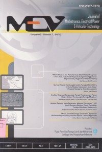 Mev: Journal of Mechatronucs, Electrical Power & Vehicular Technology Vol. 03 (2) 2012
